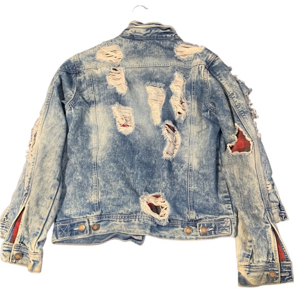 RIPPED STYLE DENIM JACKET $80 - Picture 2 of 2